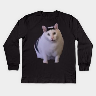 Huh Cat Meme Kids Long Sleeve T-Shirt